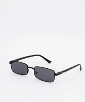 Mini Rectangular Black Sunglasses