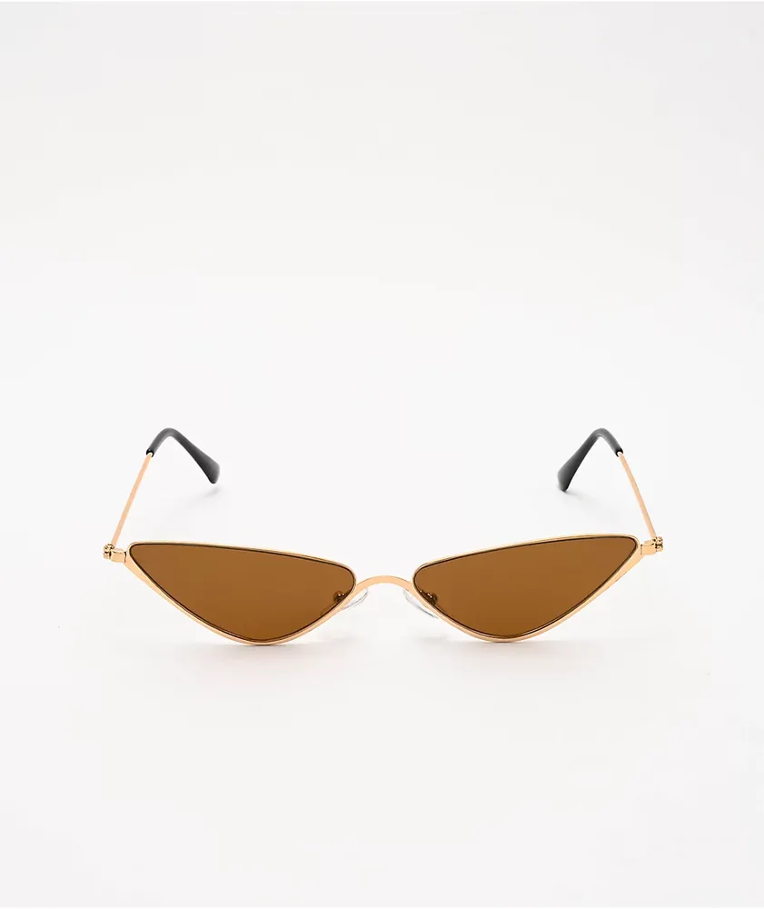 Mini Triangle Brown Smoke Sunglasses