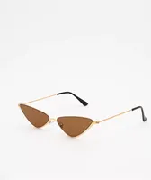 Mini Triangle Brown Smoke Sunglasses