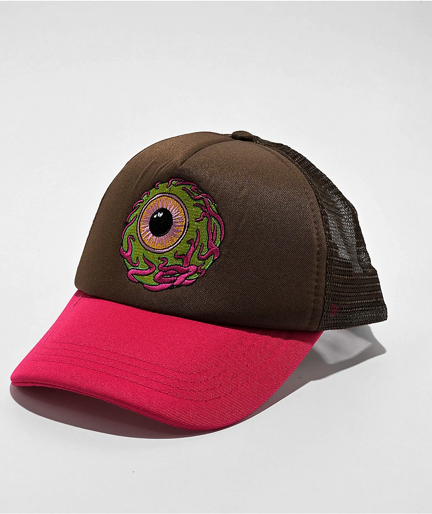 Mishka Keep Watch Brown & Pink Trucker Hat