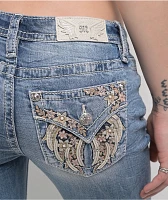 Miss Me Aleah Floral Wing Light Wash Bootcut Jeans