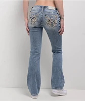 Miss Me Aleah Floral Wing Light Wash Bootcut Jeans