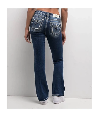 Miss Me Cora Stitched Medium Blue Bootcut Jeans