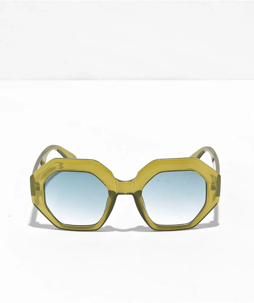 Misty Olive Octagonal Sunglasses