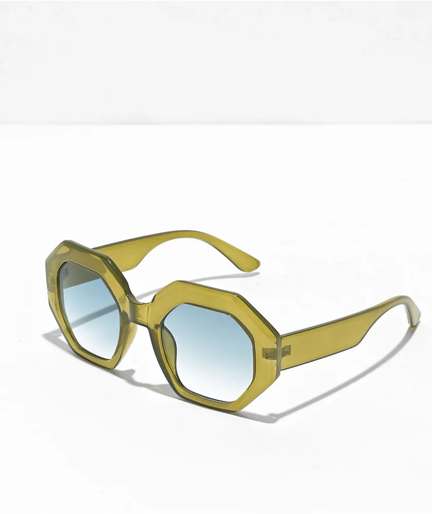 Misty Olive Octagonal Sunglasses