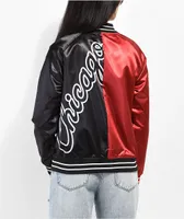 Mitchell & Ness Chicago Bulls Split Black & Red Satin Jacket