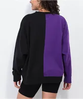 Mitchell & Ness LA Lakers Big Face Black & Purple Split Crewneck Sweatshirt