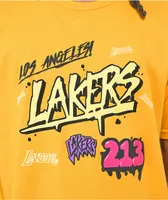 Mitchell & Ness Lakers Slap Sticker Yellow T-Shirt