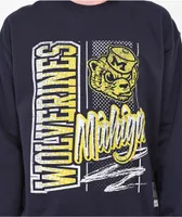 Mitchell & Ness Michigan Halftime Navy Crewneck Sweatshirt