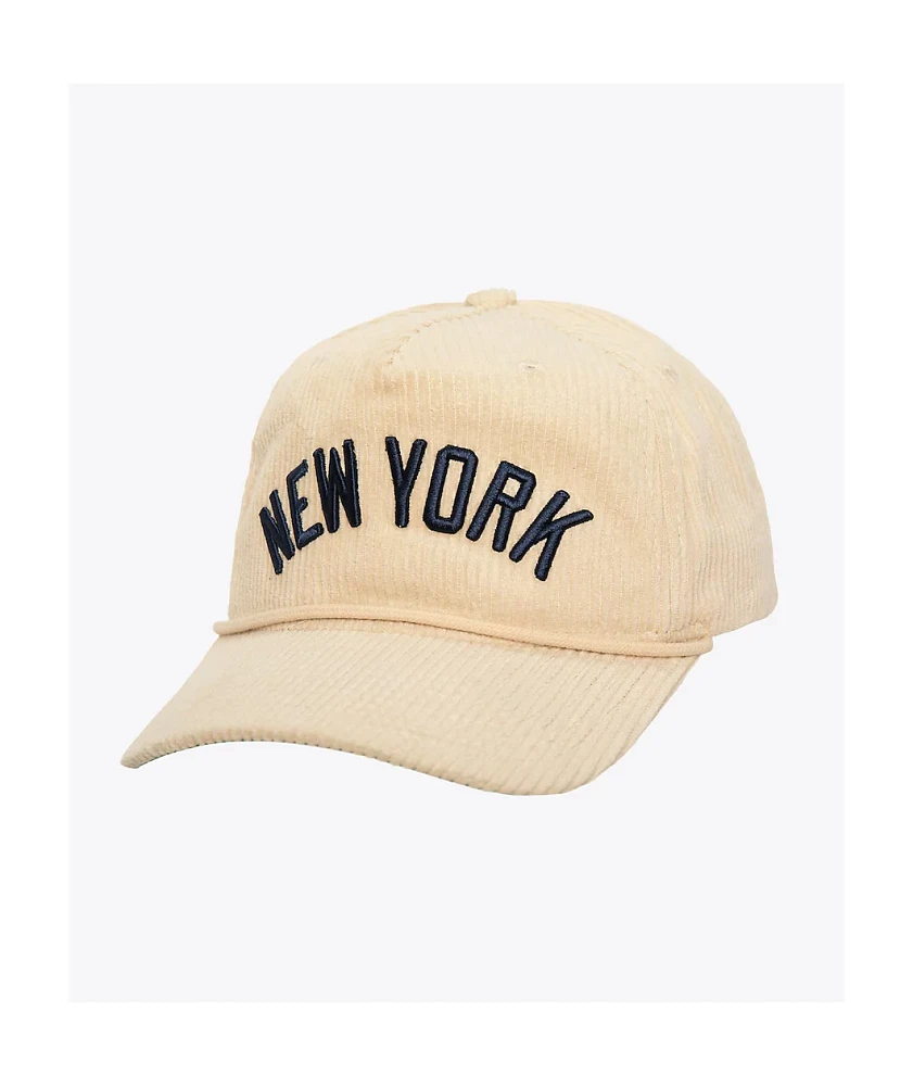 Mitchell & Ness NY Yankees Deadstock Cream Corduroy Snapback Hat