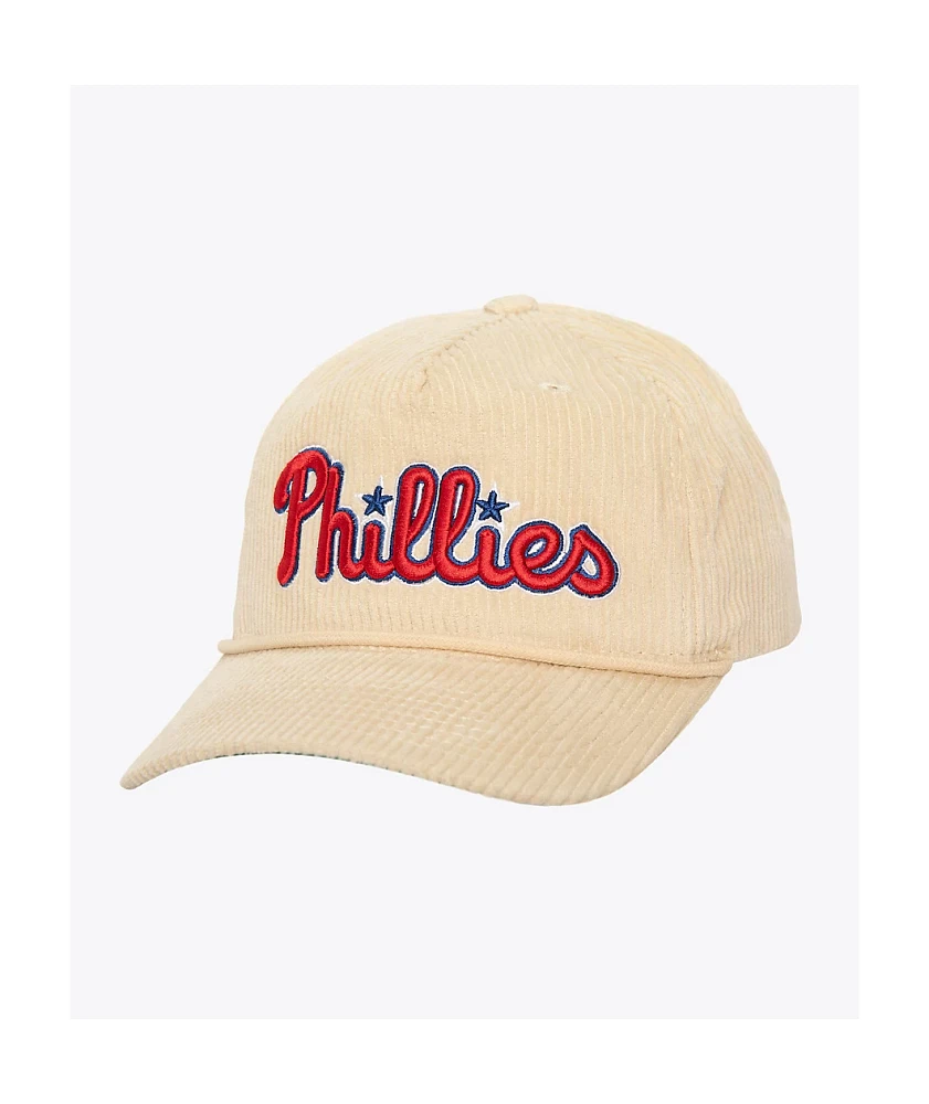 Mitchell & Ness Phillies Deadstock Cream Corduroy Snapback Hat