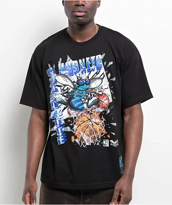 Mitchell & Ness x Charlotte Hornets Shatter Black T-Shirt