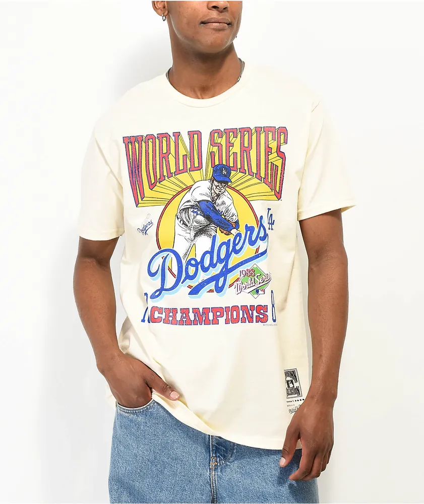 Mitchell & Ness x MLB Los Angeles Dodgers World Series Cream T-Shirt