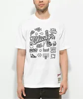 Mitchell & Ness x NBA Bulls Doodle White T-Shirt