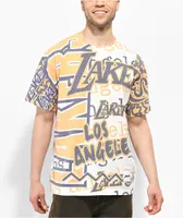 Mitchell & Ness x NBA Jumbotron 2.0 White, Yellow & Purple T-Shirt