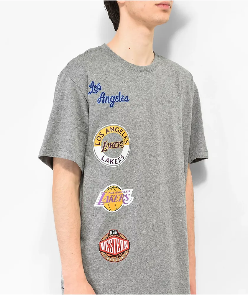 Mitchell & Ness x NBA Lakers Patch Grey T-Shirt