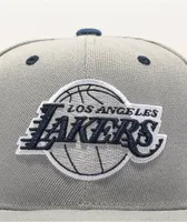 Mitchell & Ness x NBA Los Angeles Lakers District Grey & Navy Blue Snapback Hat