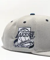 Mitchell & Ness x NBA Los Angeles Lakers District Grey & Navy Blue Snapback Hat