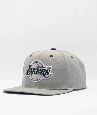 Mitchell & Ness x NBA Los Angeles Lakers District Grey & Navy Blue Snapback Hat