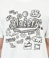 Mitchell & Ness x NBA Trail Blazers Doodle White T-Shirt 