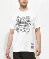 Mitchell & Ness x NBA Trail Blazers Doodle White T-Shirt 