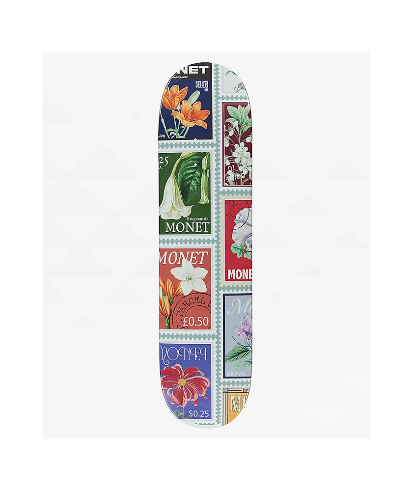 Monet Floral Stamps 8.0 Skateboard Deck