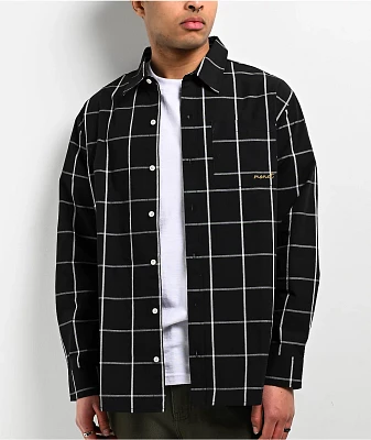 Monet Grip Black Long Sleeve Button Up Shirt