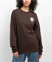Monet Grip It And Rip It Brown Long Sleeve T-Shirt