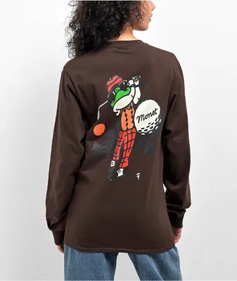 Monet Grip It And Rip It Brown Long Sleeve T-Shirt