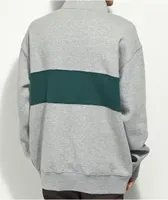 Monet Hubba Grey & Green Quarter Zip Sweatshirt