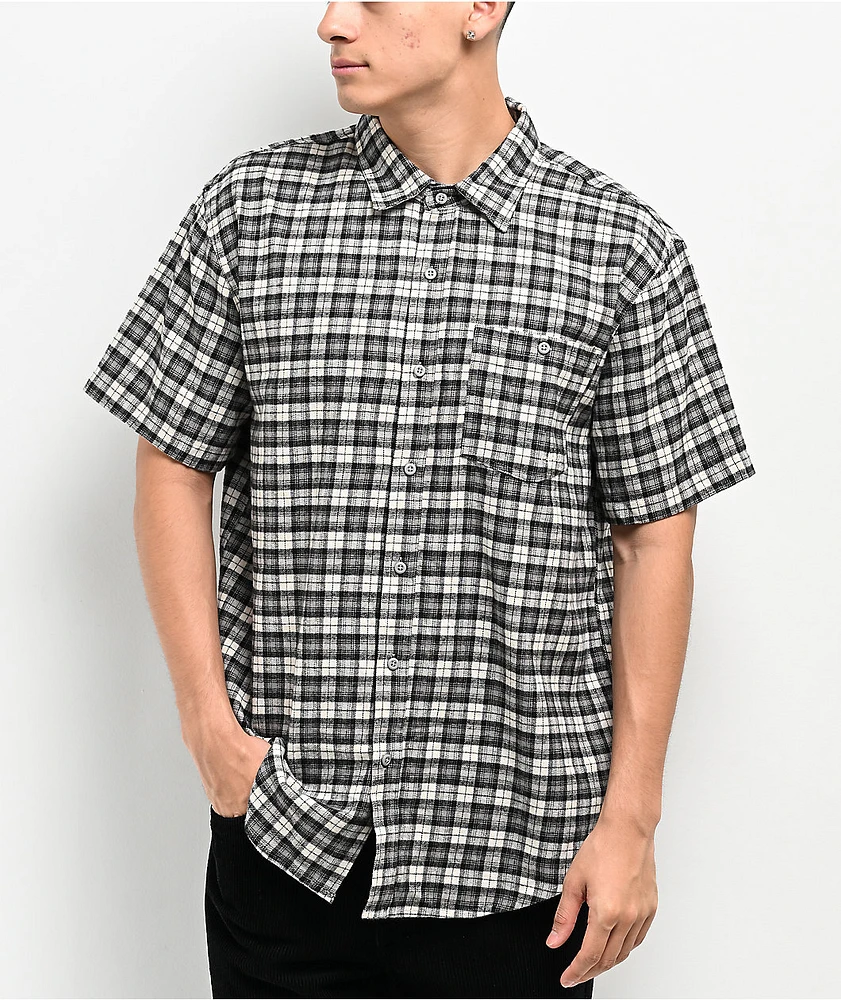 Monet Push It Tan Short Sleeve Flannel Shirt