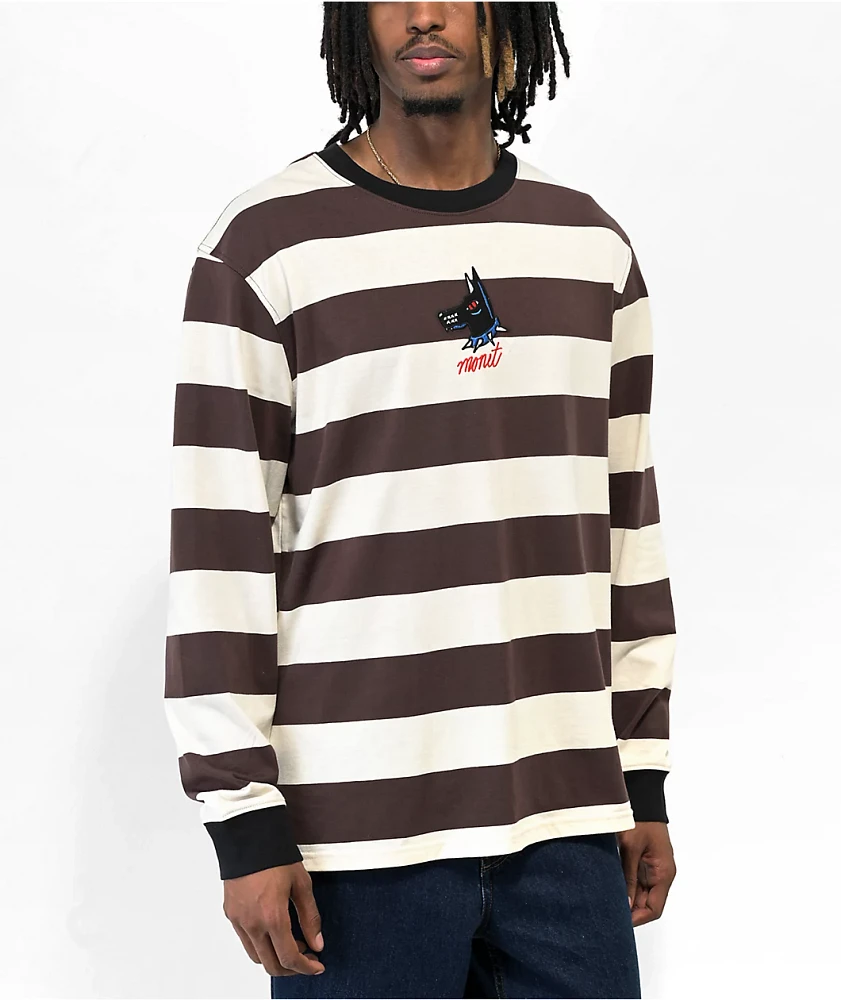 Monet Skateboards Bad Dog Brown Stripe Long Sleeve T-Shirt