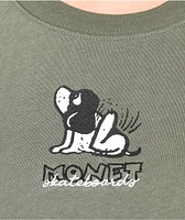 Monet Skateboards Bea Puppy Green Crop T-Shirt