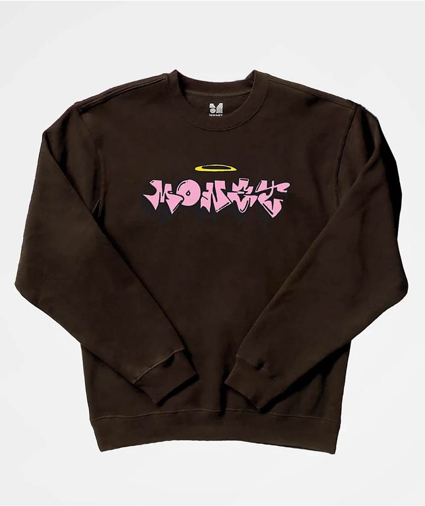 Monet Skateboards Drippin Brown Crewneck Sweatshirt