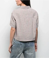 Monet Skateboards Frankie Brown Gingham Short Sleeve Button Up Shirt