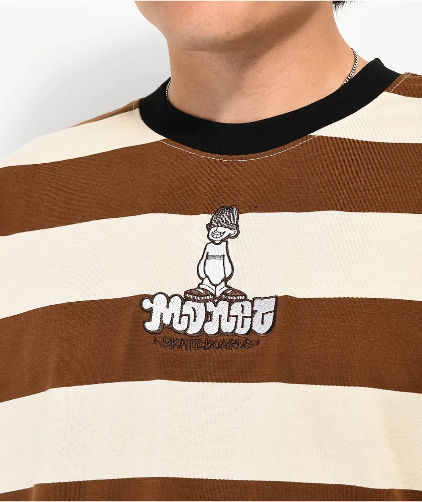 Monet Skateboards Grom Brown Stripe T-Shirt