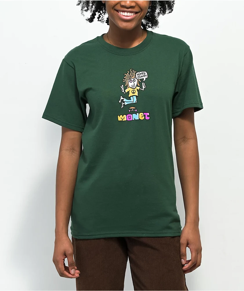 Monet Skateboards Hippy Jump Dark Green T-Shirt