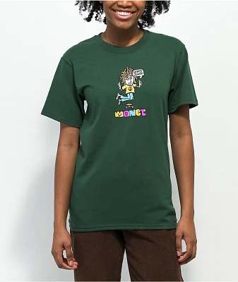 Monet Skateboards Hippy Jump Dark Green T-Shirt