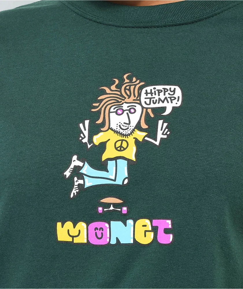 Monet Skateboards Hippy Jump Dark Green T-Shirt