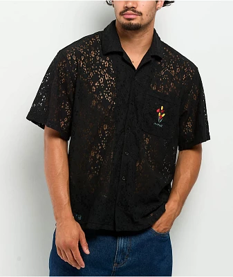 Monet Skateboards Lotti Lace Black Button Up Shirt