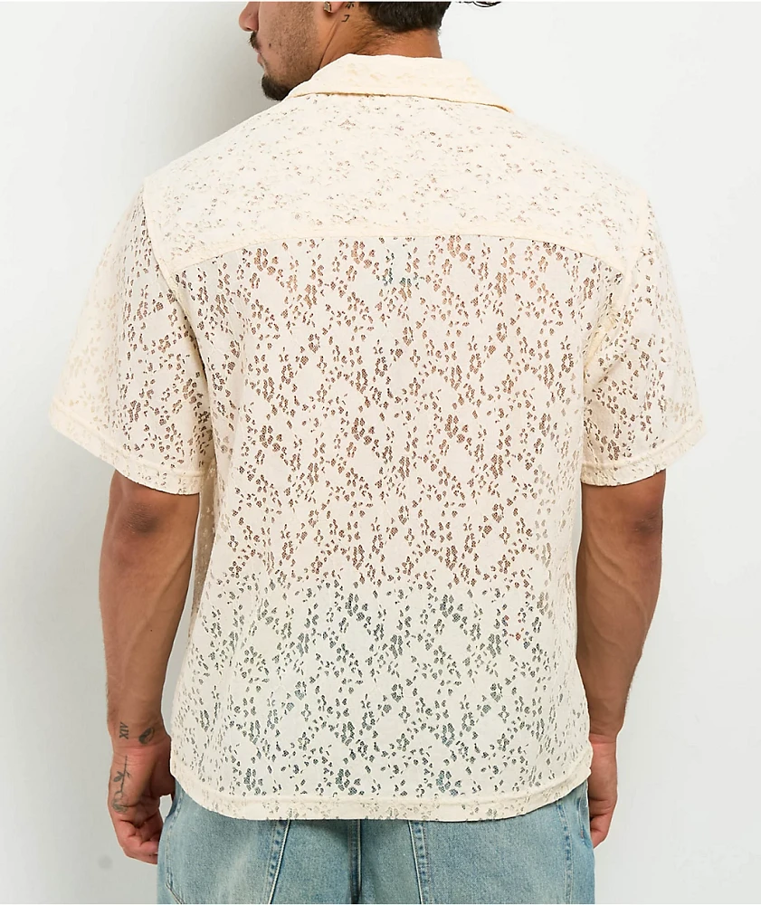 Monet Skateboards Lotti Lace Cream Button Up Shirt