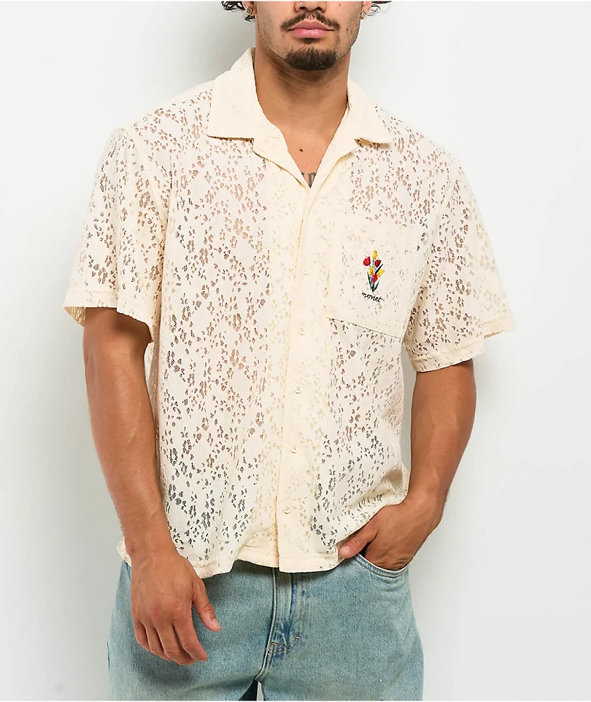 Monet Skateboards Lotti Lace Cream Button Up Shirt