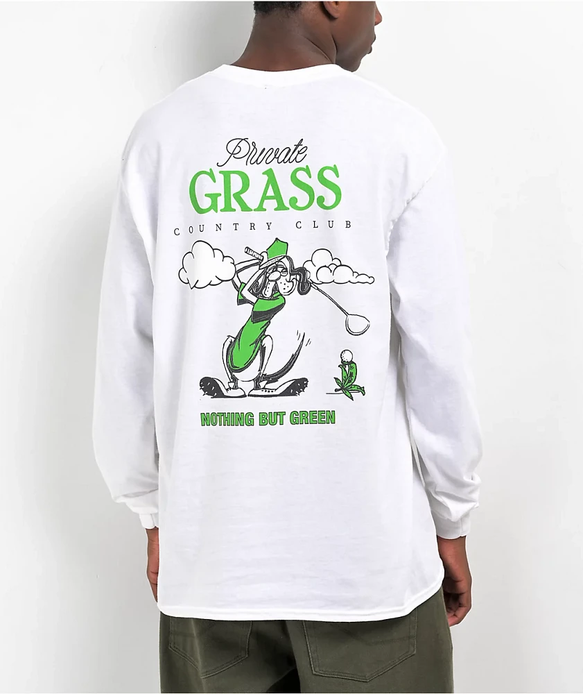 Monet Skateboards Nothing But Green White Long Sleeve T-Shirt