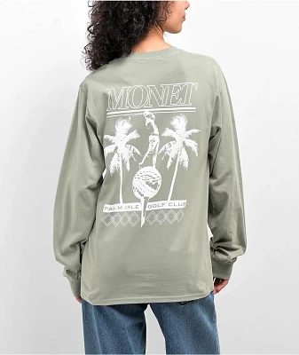 Monet Skateboards Palm Isle Green Long Sleeve T-Shirt