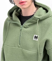 Monet Skateboards Pozie Green Micro Fleece Quarter Zip Hoodie