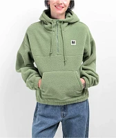 Monet Skateboards Pozie Green Micro Fleece Quarter Zip Hoodie