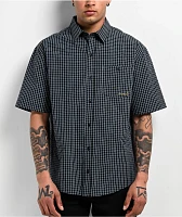 Monet Skateboards Push It Blue Plaid Short Sleeve Shirt