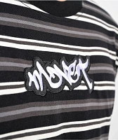 Monet Skateboards Railway Black & Grey Stripe T-Shirt