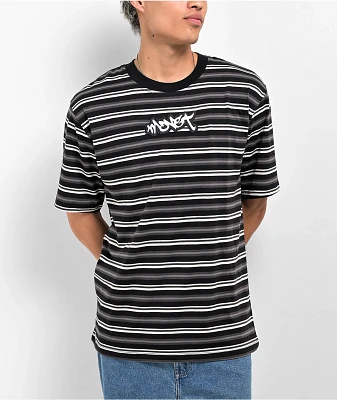 Monet Skateboards Railway Black & Grey Stripe T-Shirt