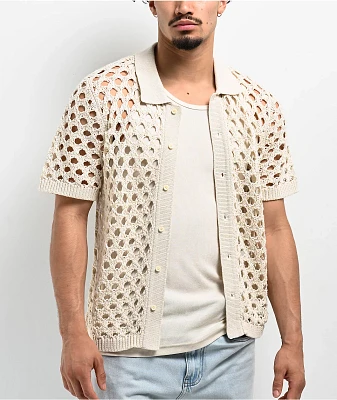 Monet Skateboards Reed Crochet Short Sleeve Button Up Shirt